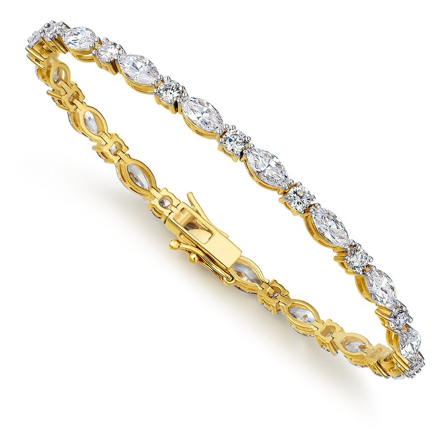 10.4 ct. t.w. Marquise and Pear 7 inch Bracelet