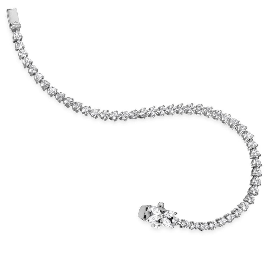 5.2 ct. t.w. Round Brilliant 7 inch Three Prong Tennis Bracelet