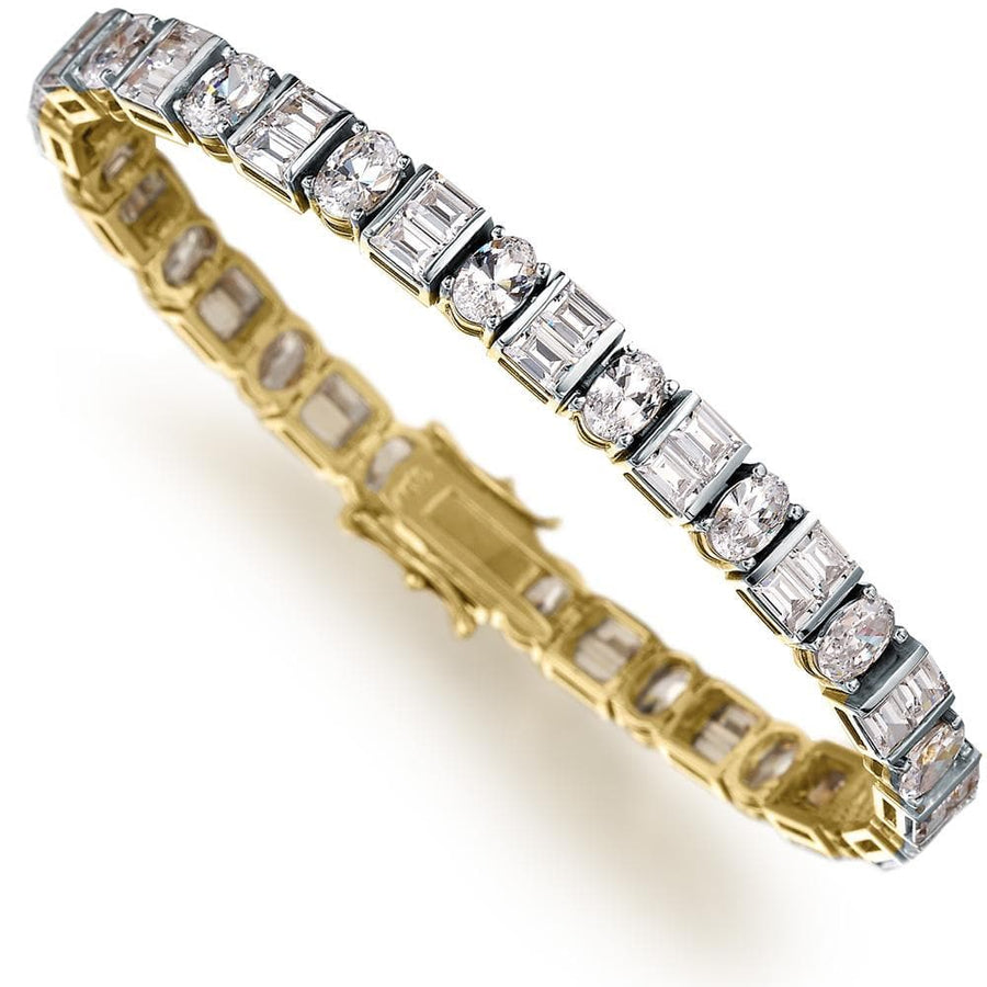 14.4 ct. t.w. Oval and Baguette  7 inch Tennis Bracelet