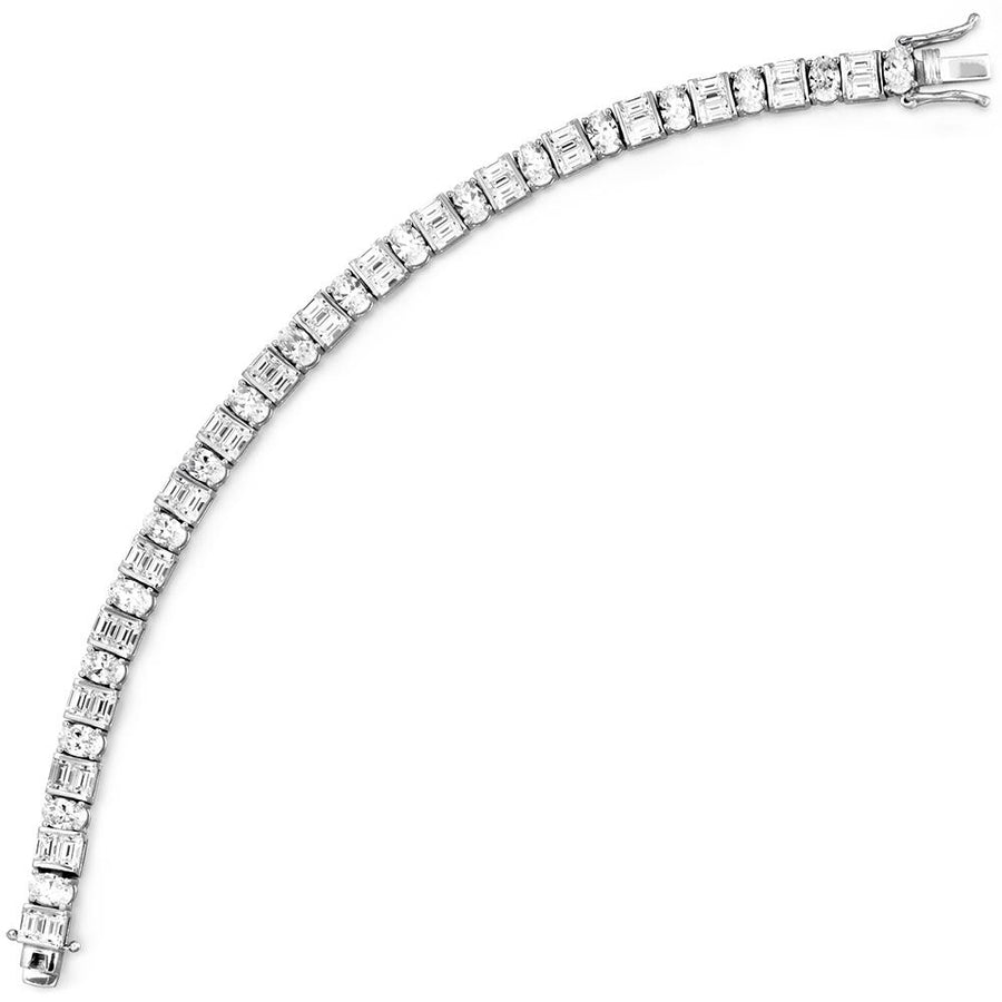 14.4 ct. t.w. Oval and Baguette  7 inch Tennis Bracelet