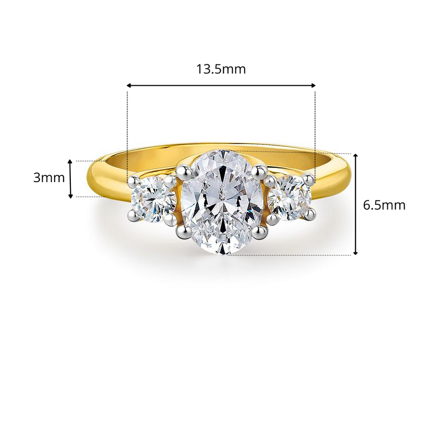 2.5 ct. t.w. Oval Centre Trilogy Ring