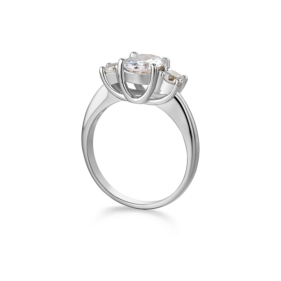 2.5 ct. t.w. Oval Centre Trilogy Ring