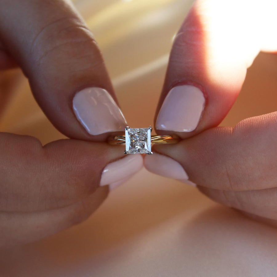Asscher cut diamond solitaire Clearance